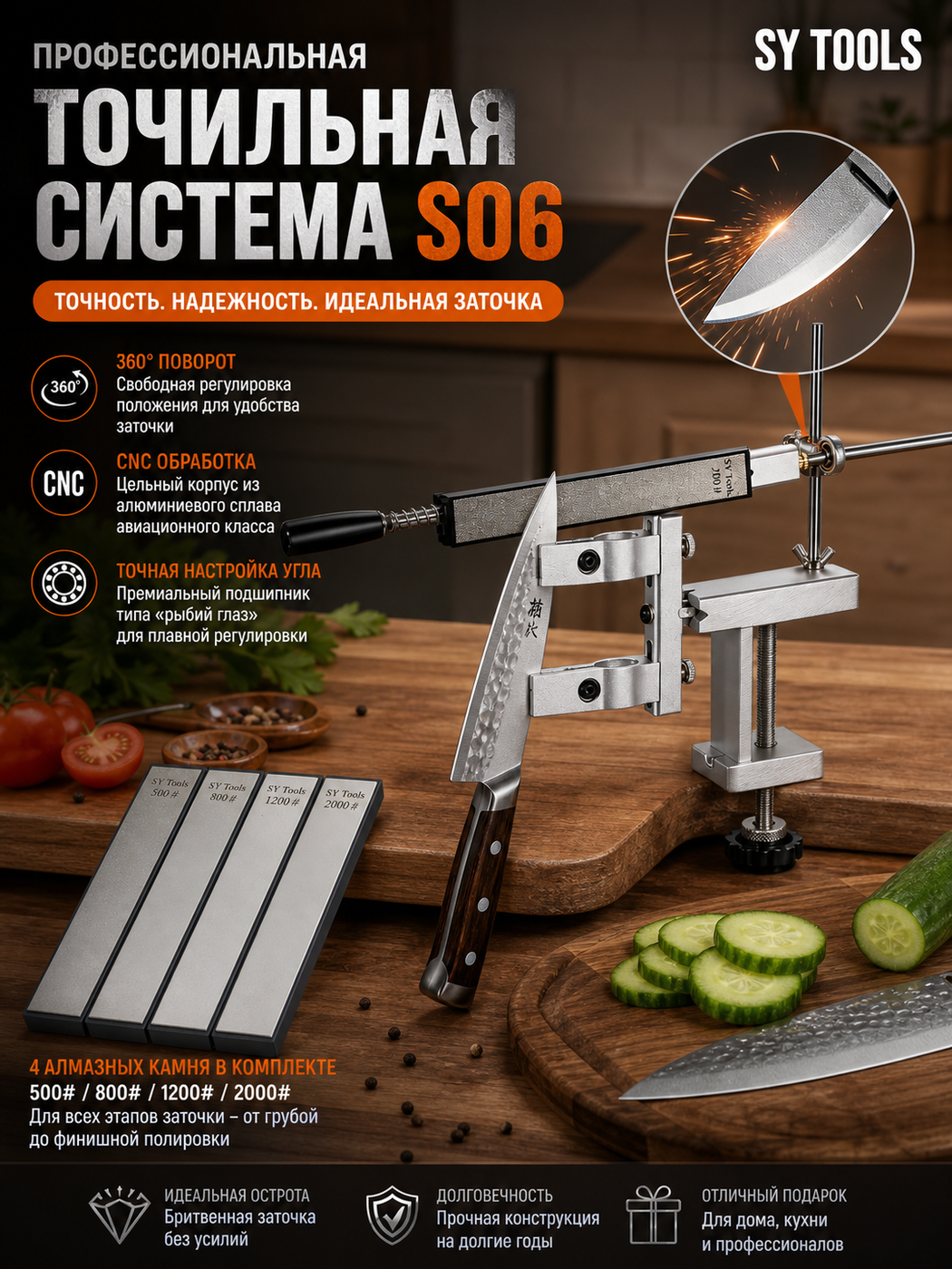 S06 360° 旋转夹具定角系统：夹具夹刀、导杆锁角