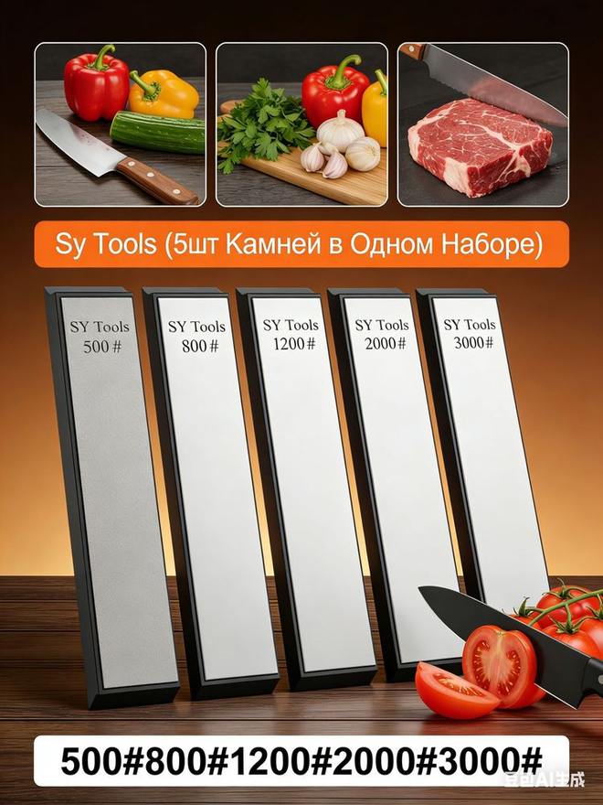 Sy Tools D500-800-1200-2000-3000 钢背金刚石磨刀石(500/800/1200/2000/3000 目) 缩略图1