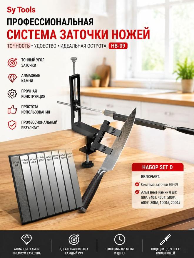 Sy Tools HB-09+D80-240-400-500-600-800-1000-2000 定角磨刀系统(80/240/400/500/600/800/1000/2000 目)