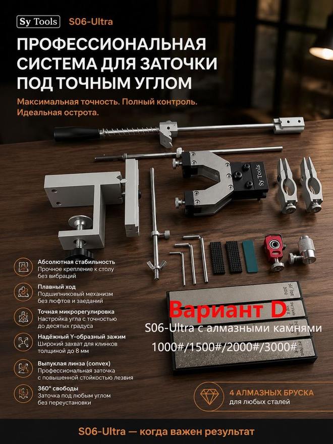 Sy Tools S06-ULTRA+D1000-1500-2000-3000 定角磨刀系统（1000/1500/2000/3000 目） 实拍图1