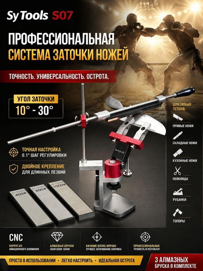 Sy Tools S07+D-400-600-1000 定角磨刀系统（400/600/1000 目）